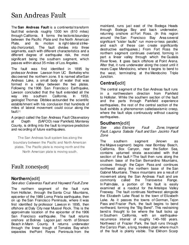 san andreas fault research paper
